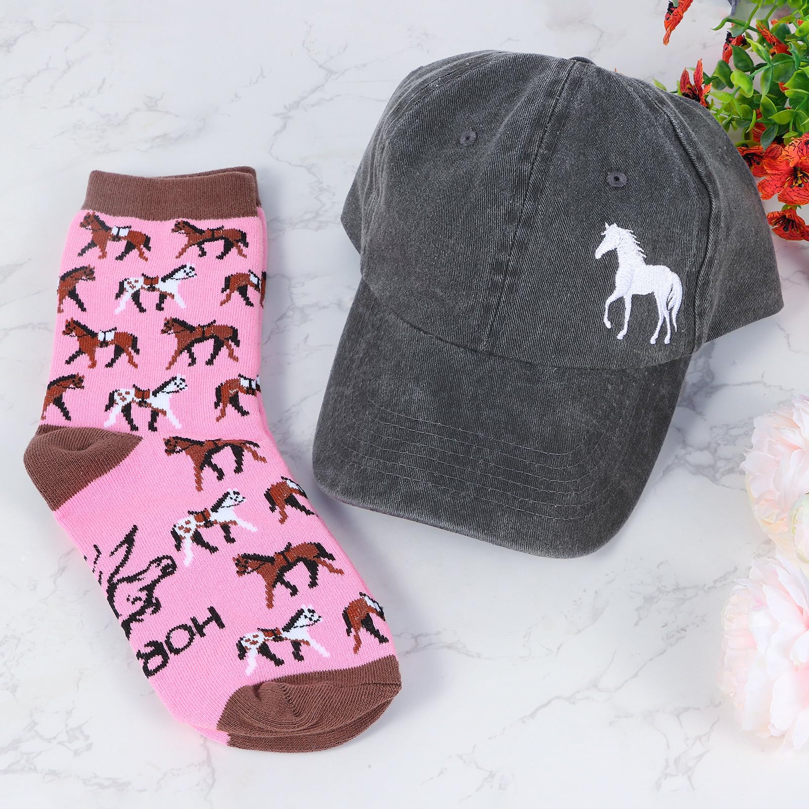 Bayelove natural stone bracelet with horse pendant