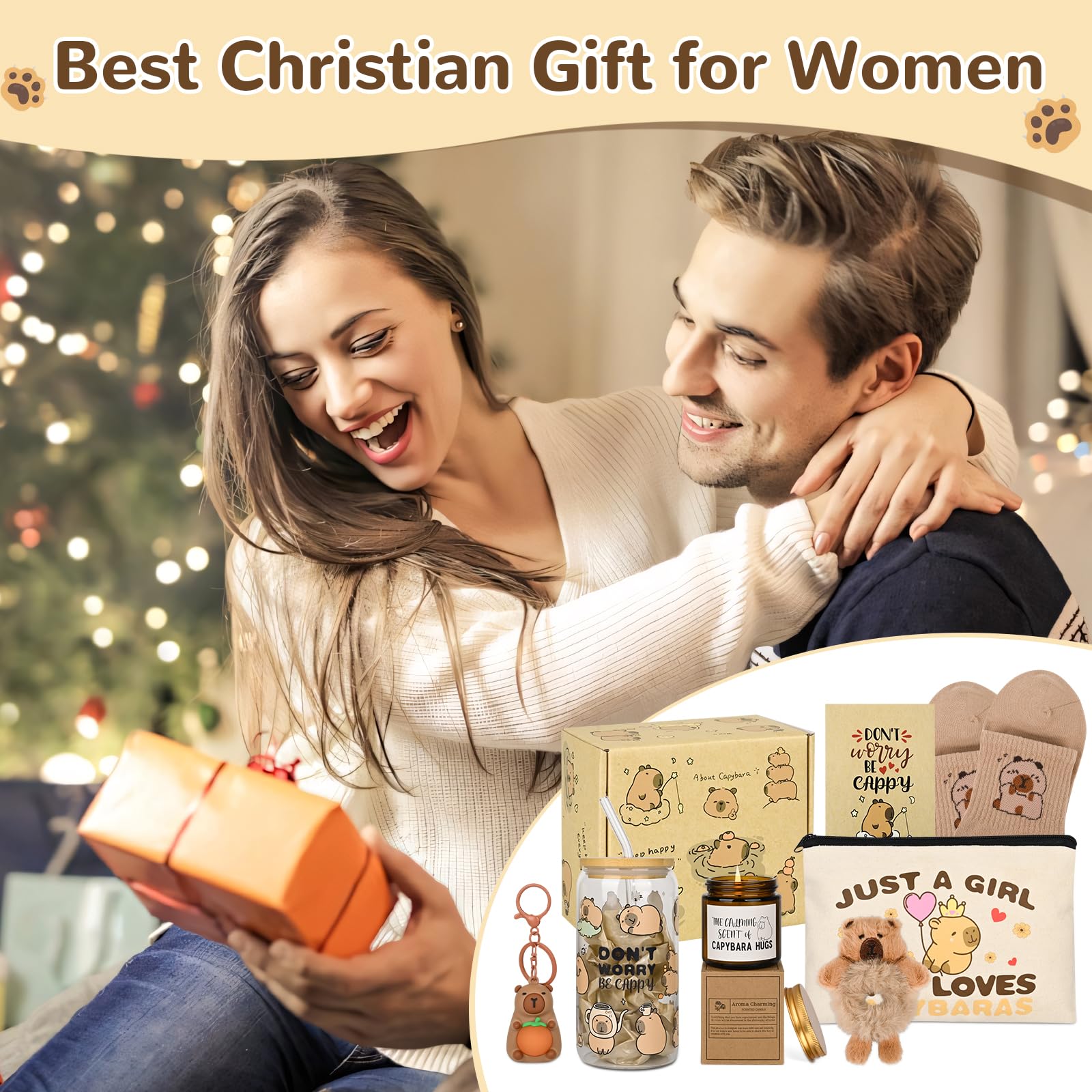 Bayelove Capybara gift card with an elegant gift box for gifting.