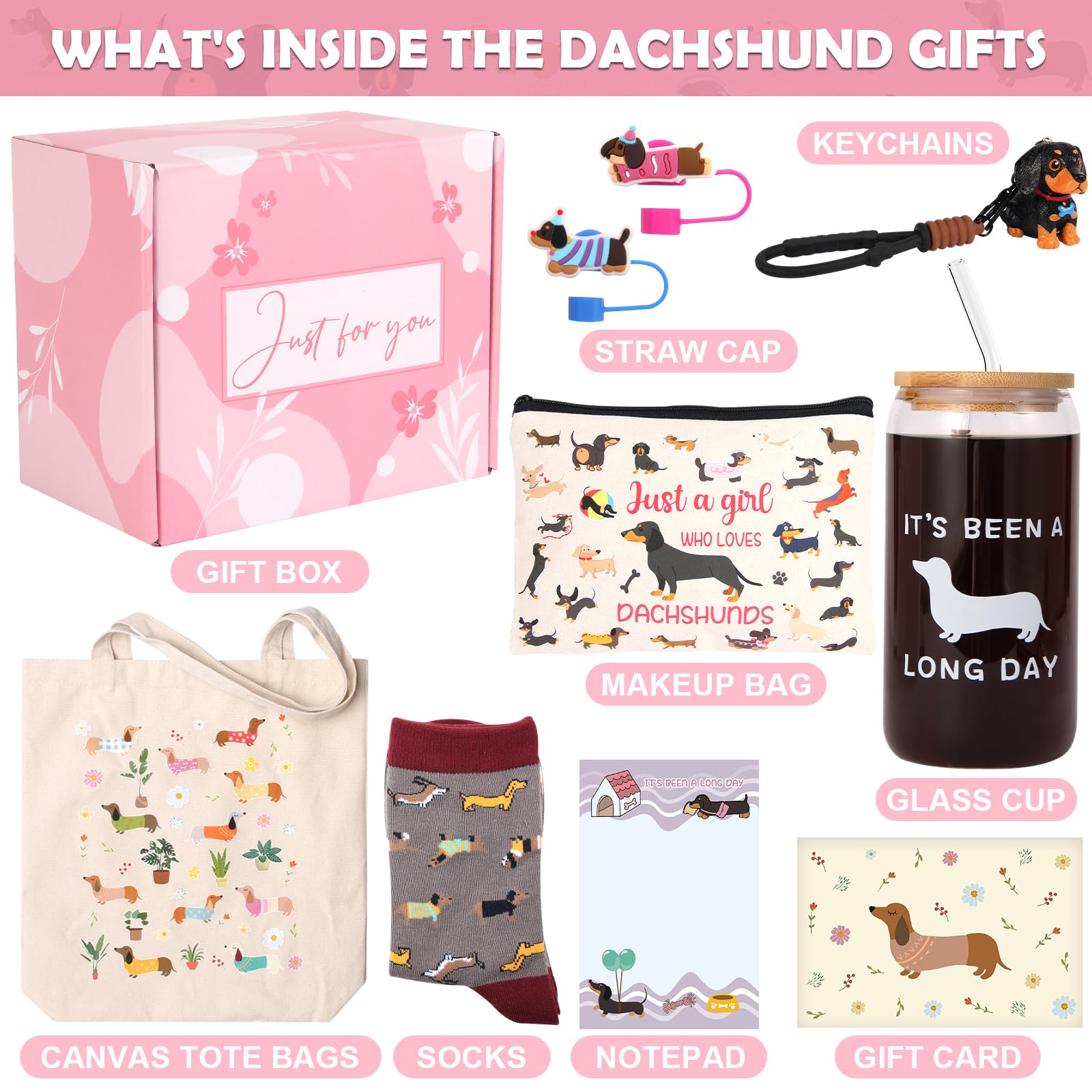 Bayelove dachshund canvas tote for stylish errands and travel.