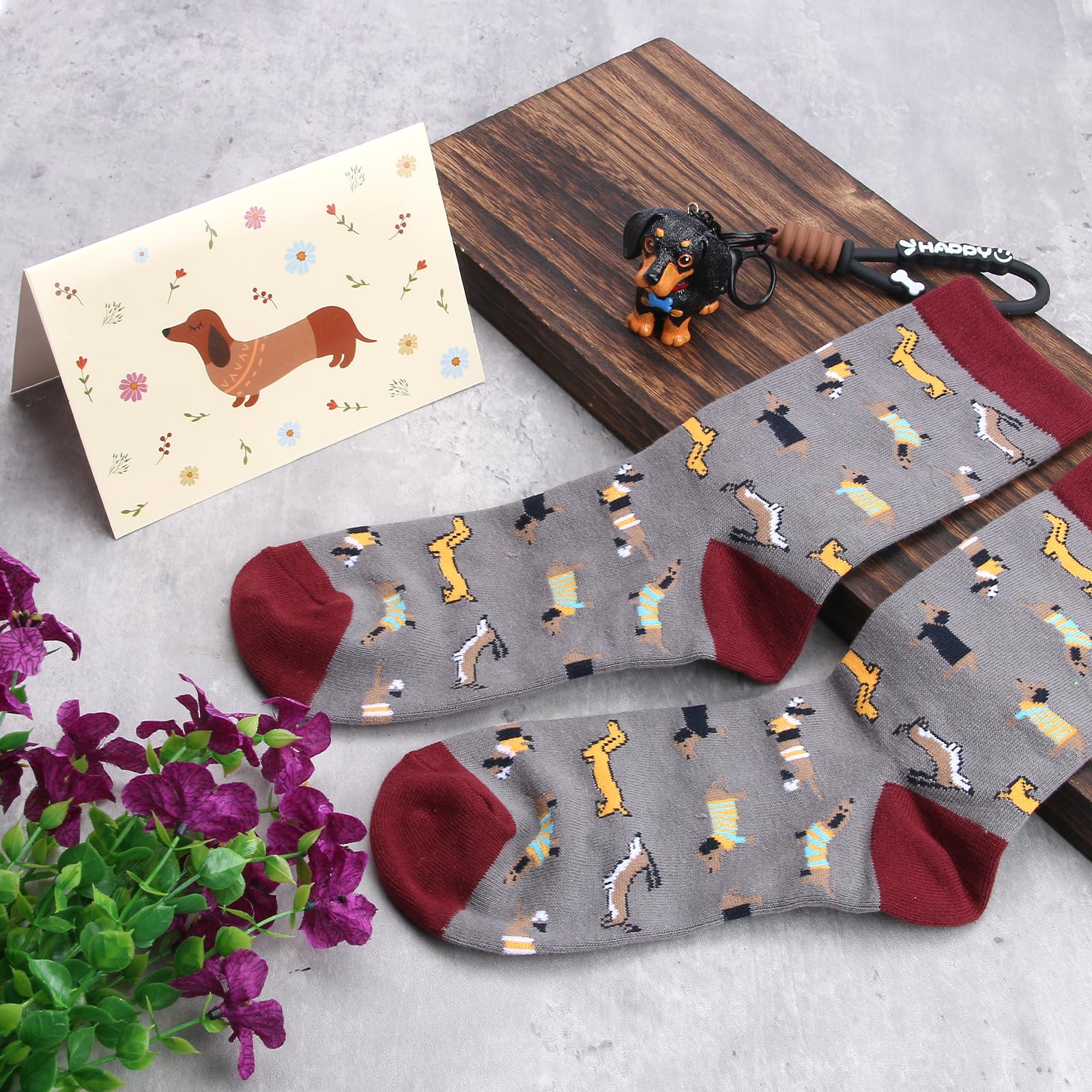 Bayelove dachshund socks cozy warmth for dog lovers.