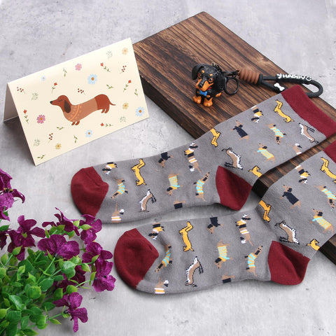 Bayelove dachshund socks cozy warmth for dog lovers.