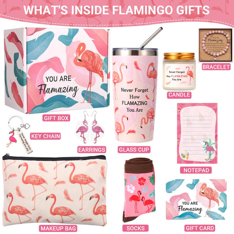 Bayelove flamingo makeup bag keeps cosmetics organized in cute tropical style.