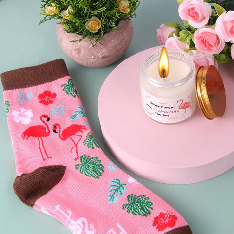 Bayelove flamingo socks keep feet warm with playful charm.
