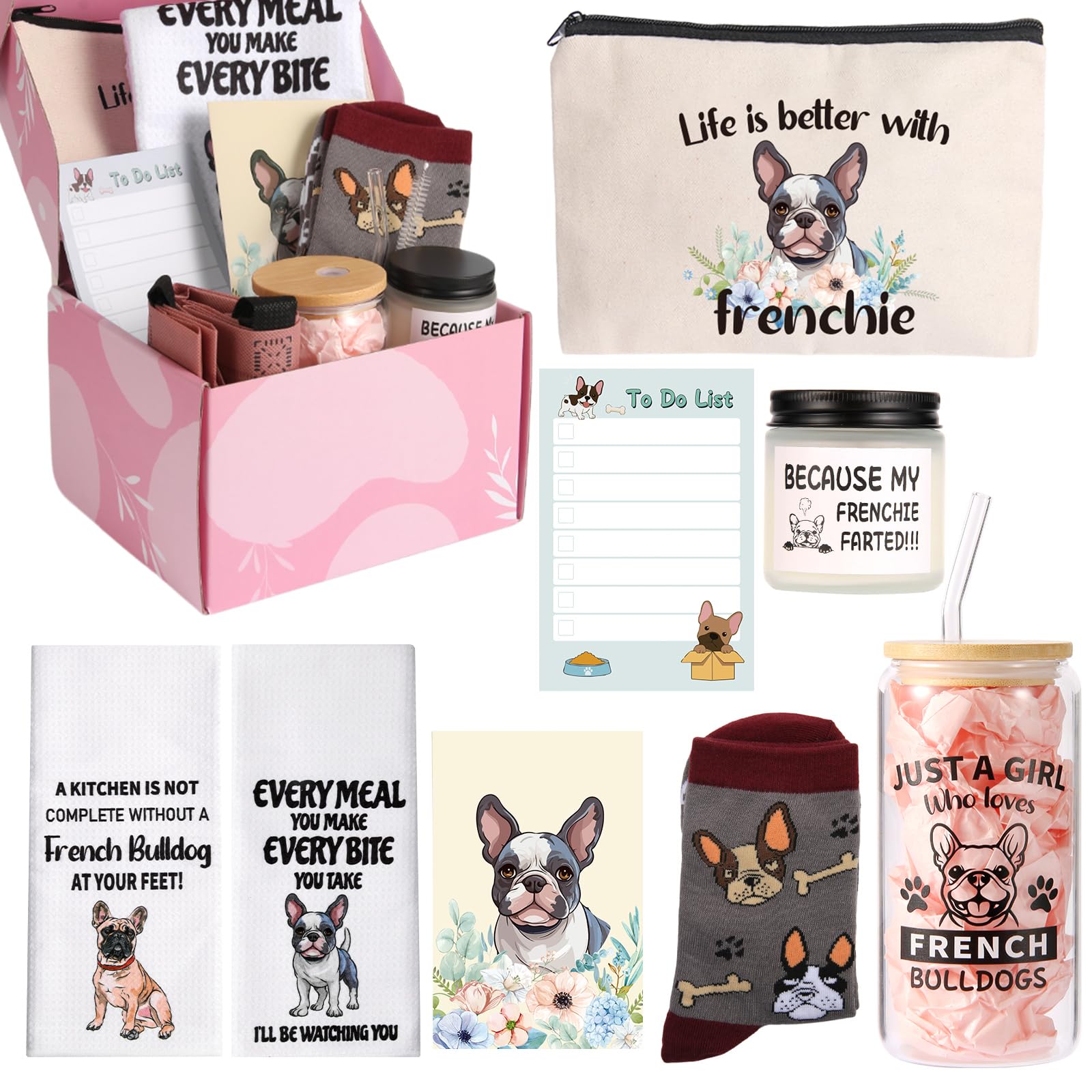 Bayelove Frenchie glass cup for hot coffee mornings