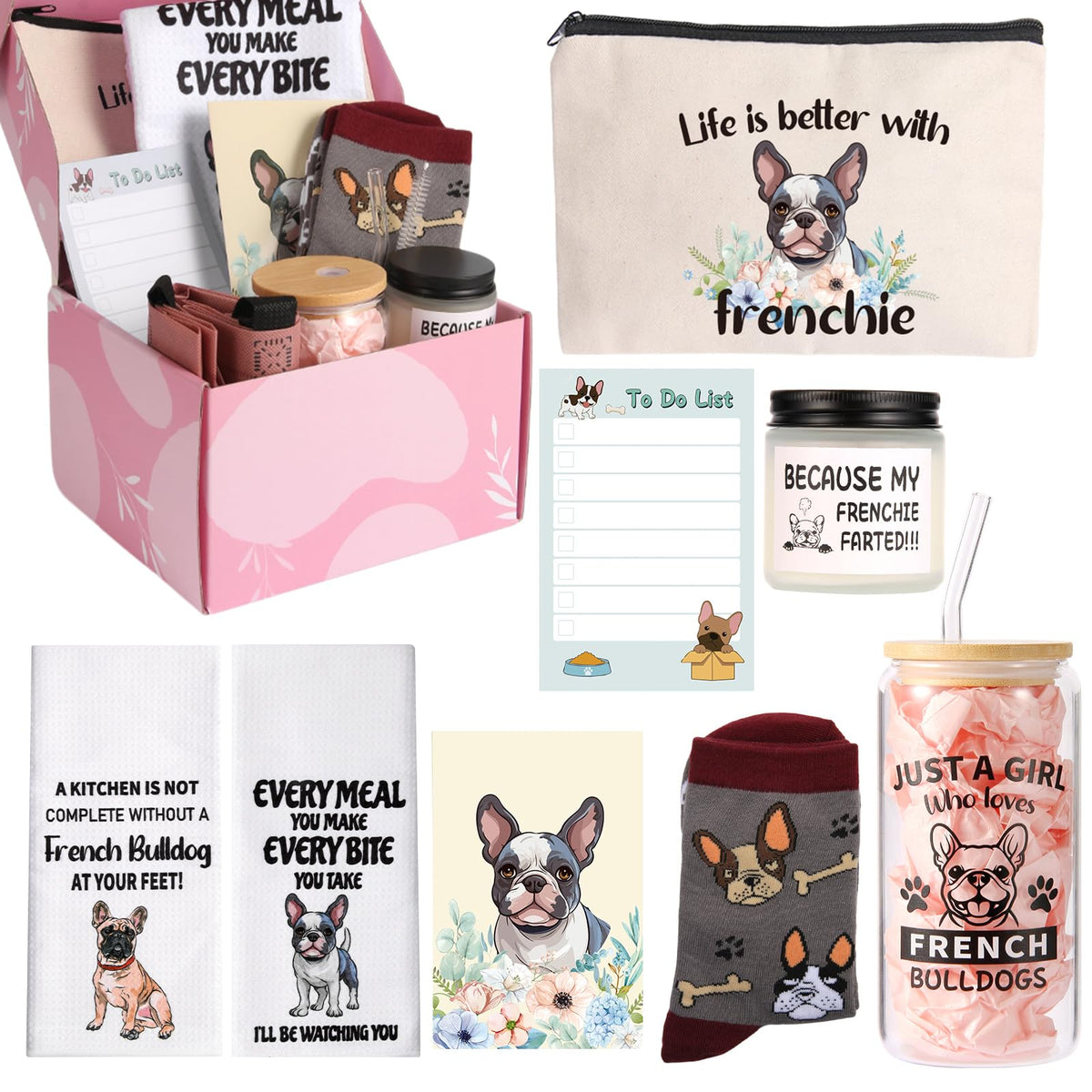 Bayelove Frenchie glass cup for hot coffee mornings