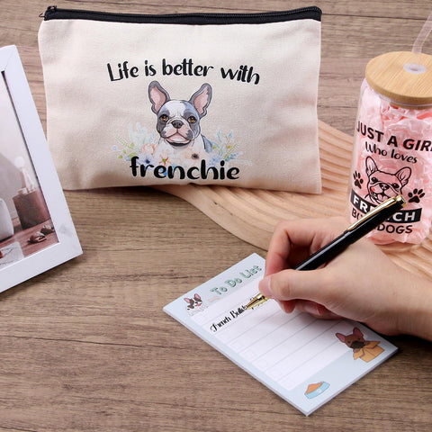 Bayelove Frenchie makeup bag keeps cosmetics organized