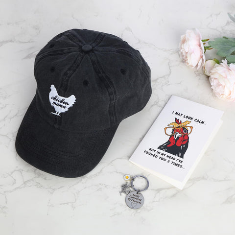 Bayelove chicken baseball hat, soft cotton with vivid embroidery