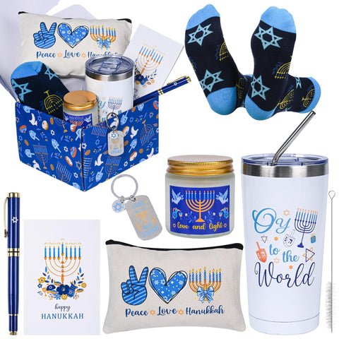 Bayelove Hanukkah tumbler mug—durable stainless steel keeps beverages warm
