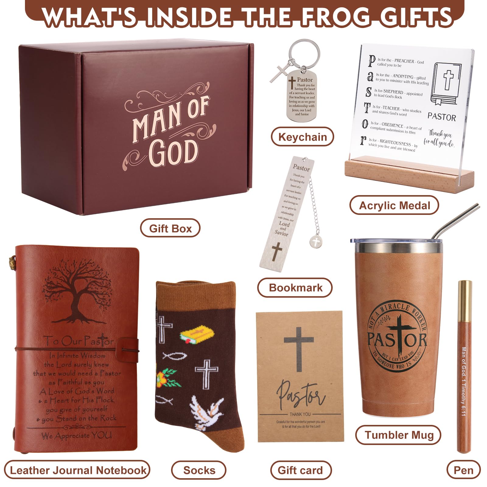 Bayelove leather pastor journal with durable leather cover for notes