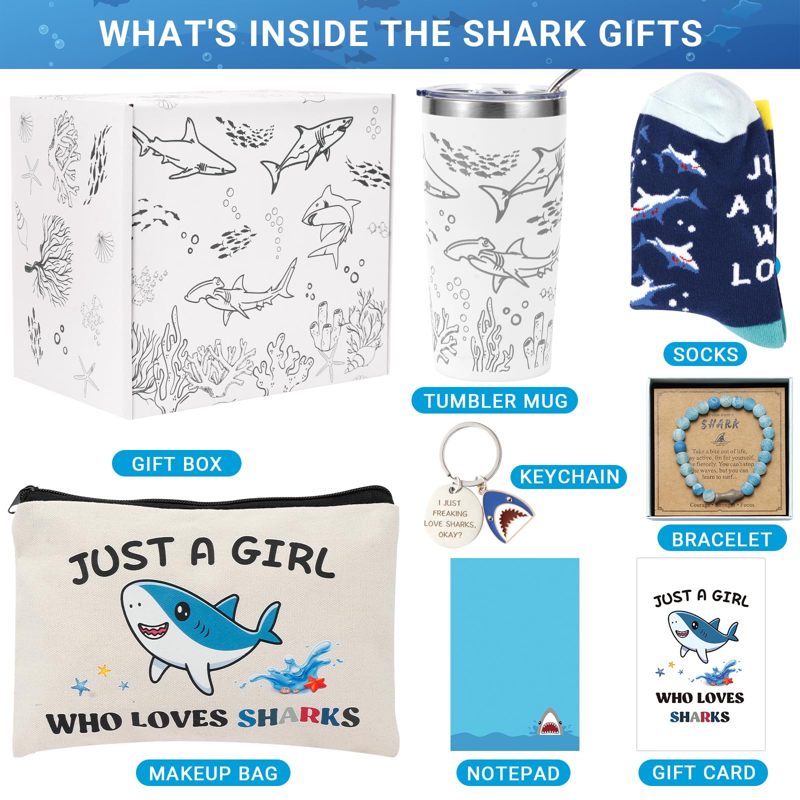 Bayelove shark keychain in stainless steel, handy reminder of your shark-loving style.