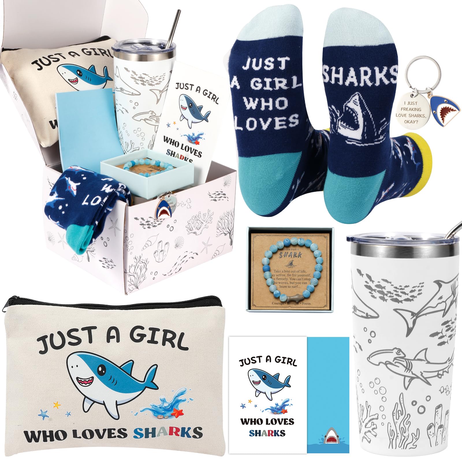 Bayelove shark tumbler mug for on-the-go hydration with durable stainless steel.