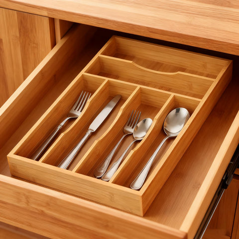 Six-slot Bayting tray with segmented spaces for forks and spoons for quick organization