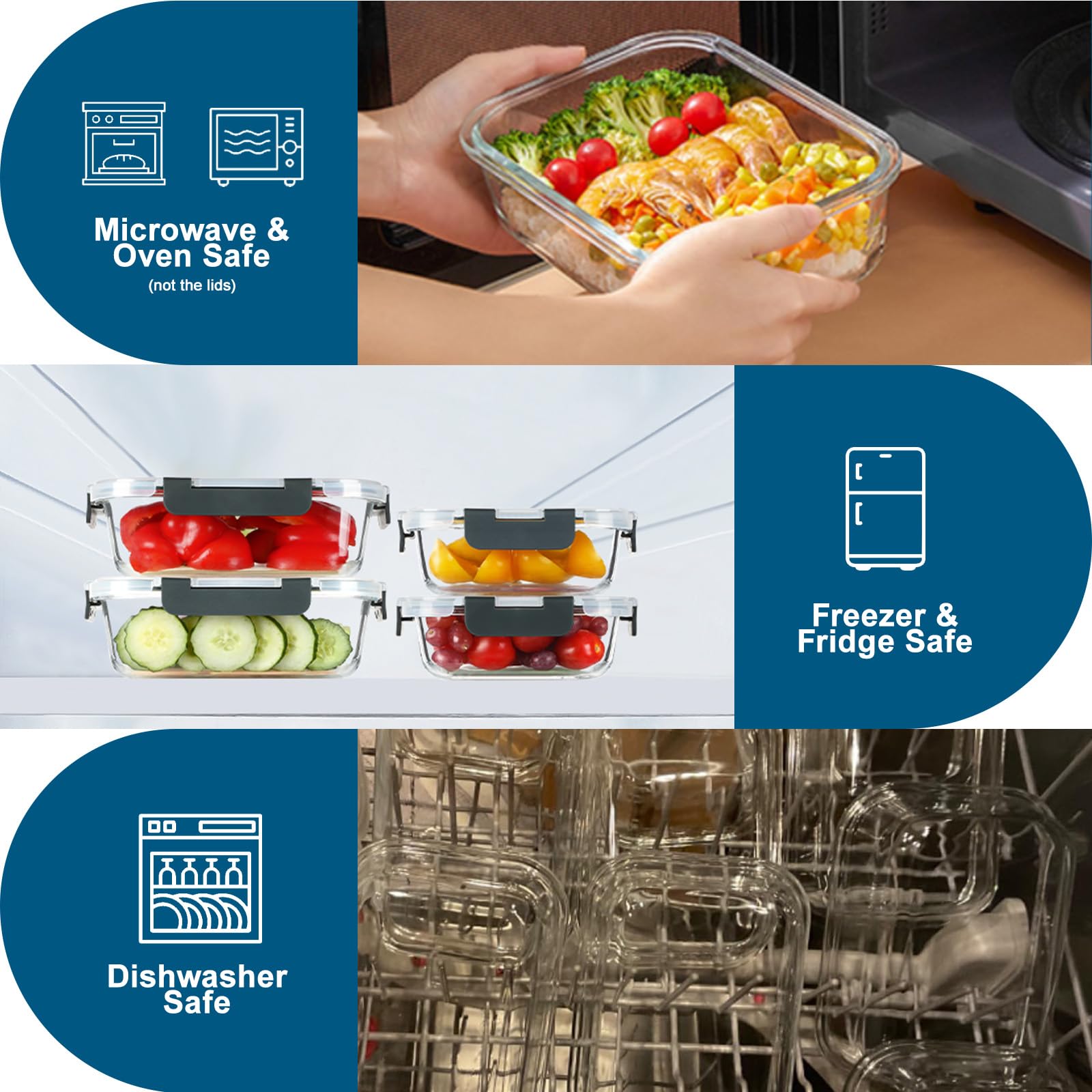 Bayzz airtight snap-lock lids keep foods fresh and prevent leaks.