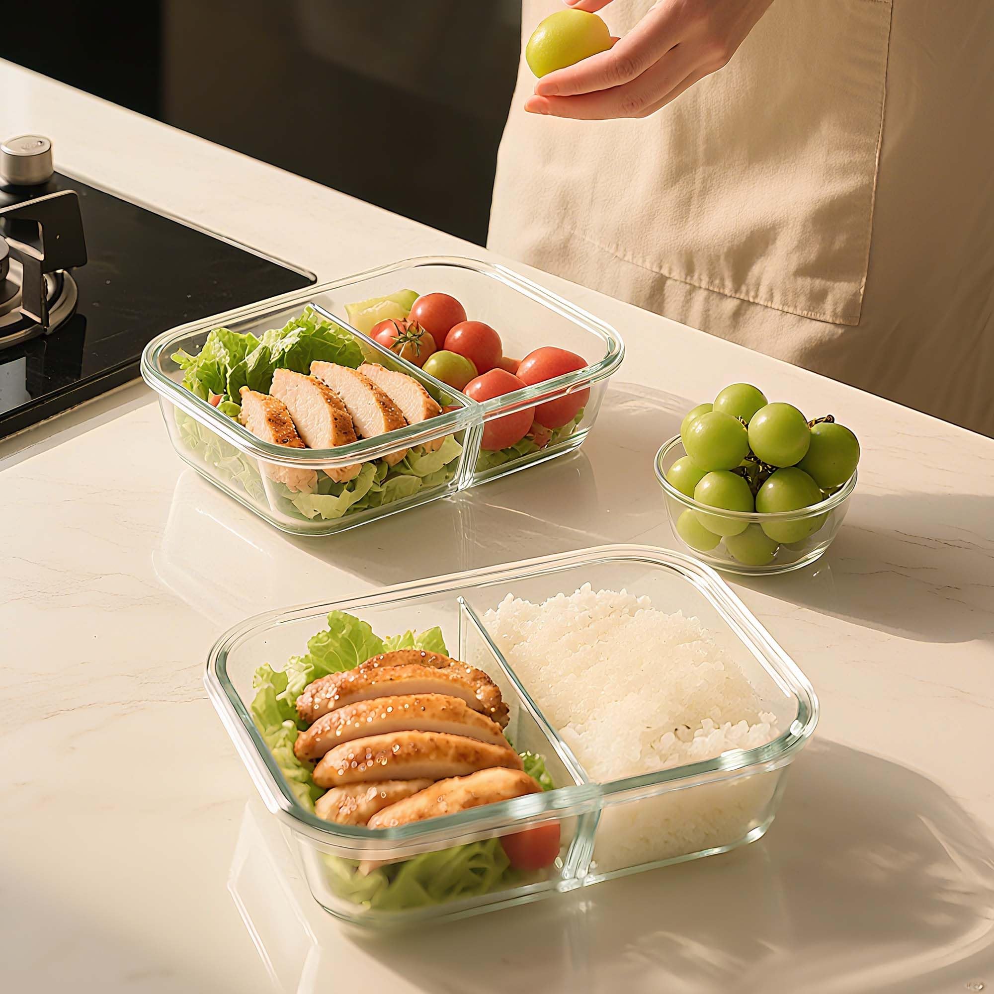 BAYZZ oven microwave freezer safe glass ensures versatile cooking and storage.