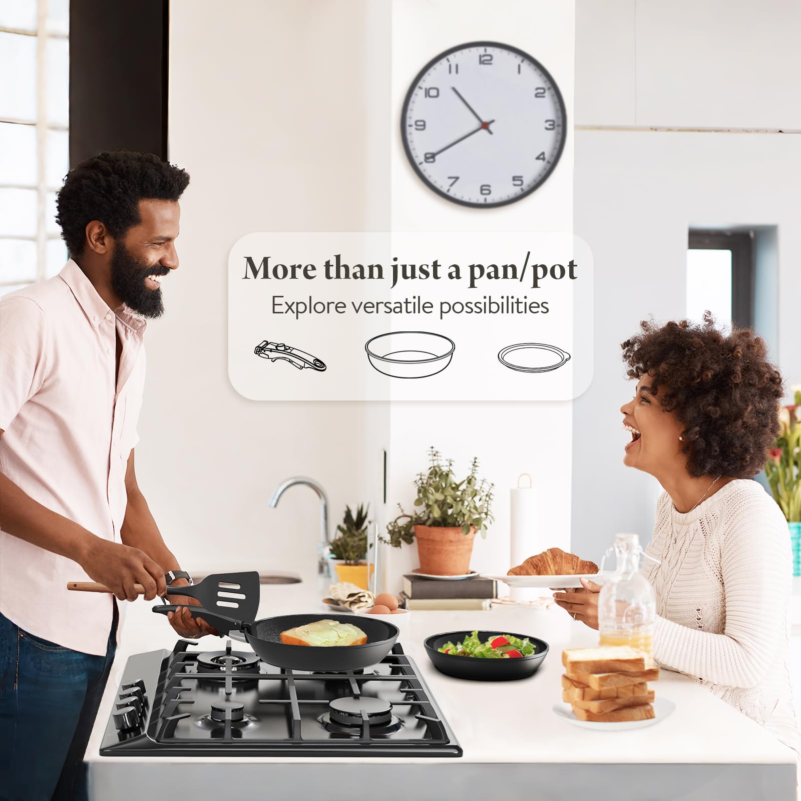 Bazova detachable-handles are not oven-safe, use for stovetop cooking and serving.