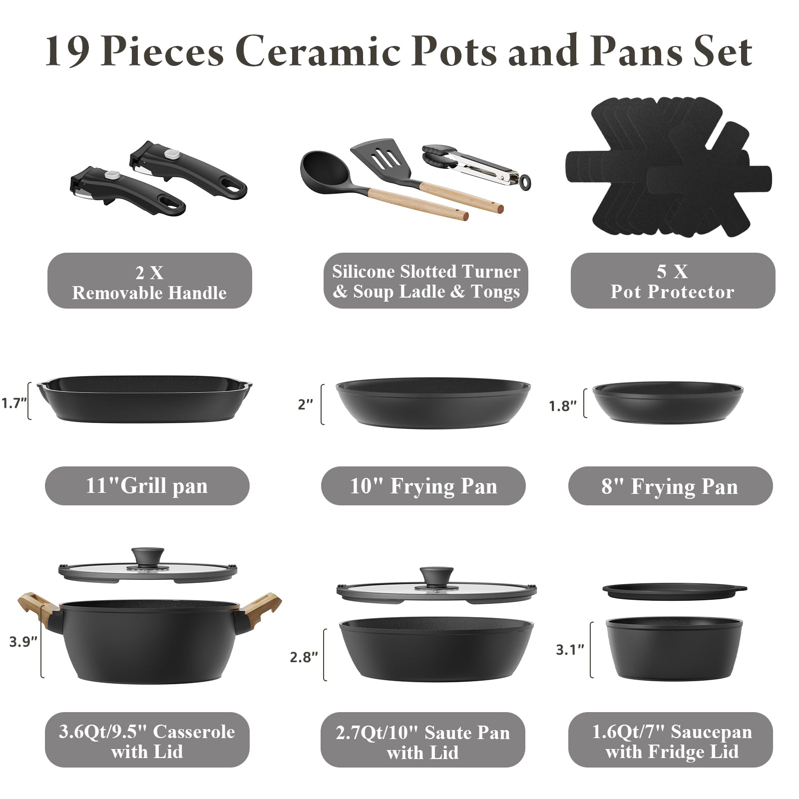 Bazova set stacks neatly to save space in small kitchens, with stackable design.