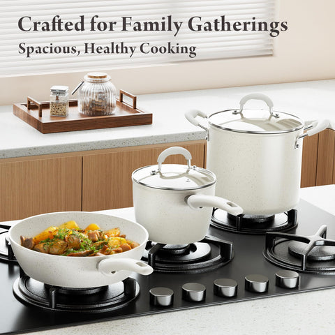 Bazova ceramic nonstick casserole 6.8qt with lid for simmered meals