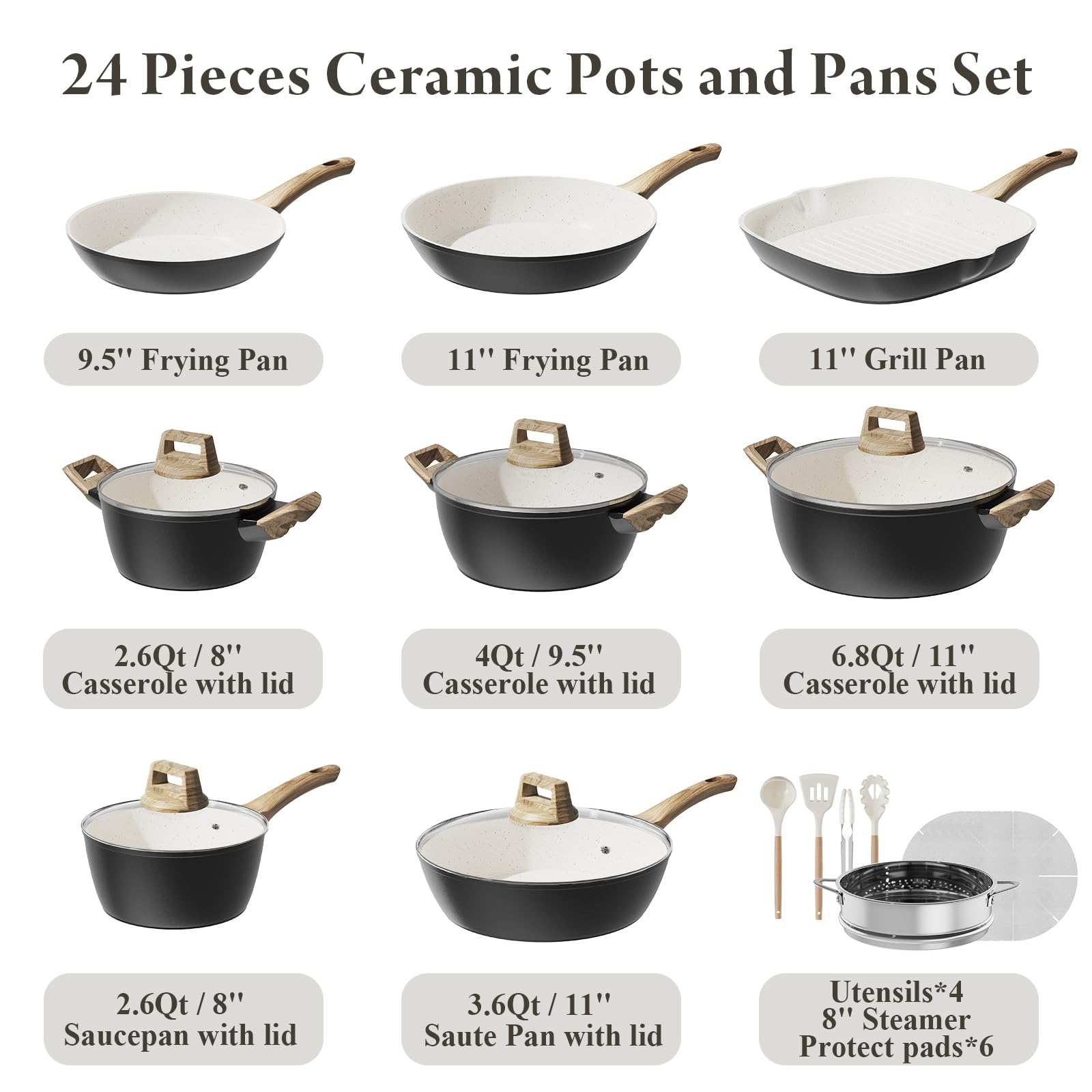 Bazova ceramic nonstick coating on pans enabling low-oil cooking.