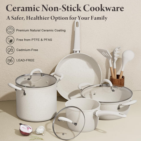 Bazova ceramic nonstick frying pan 11in for even browning and release