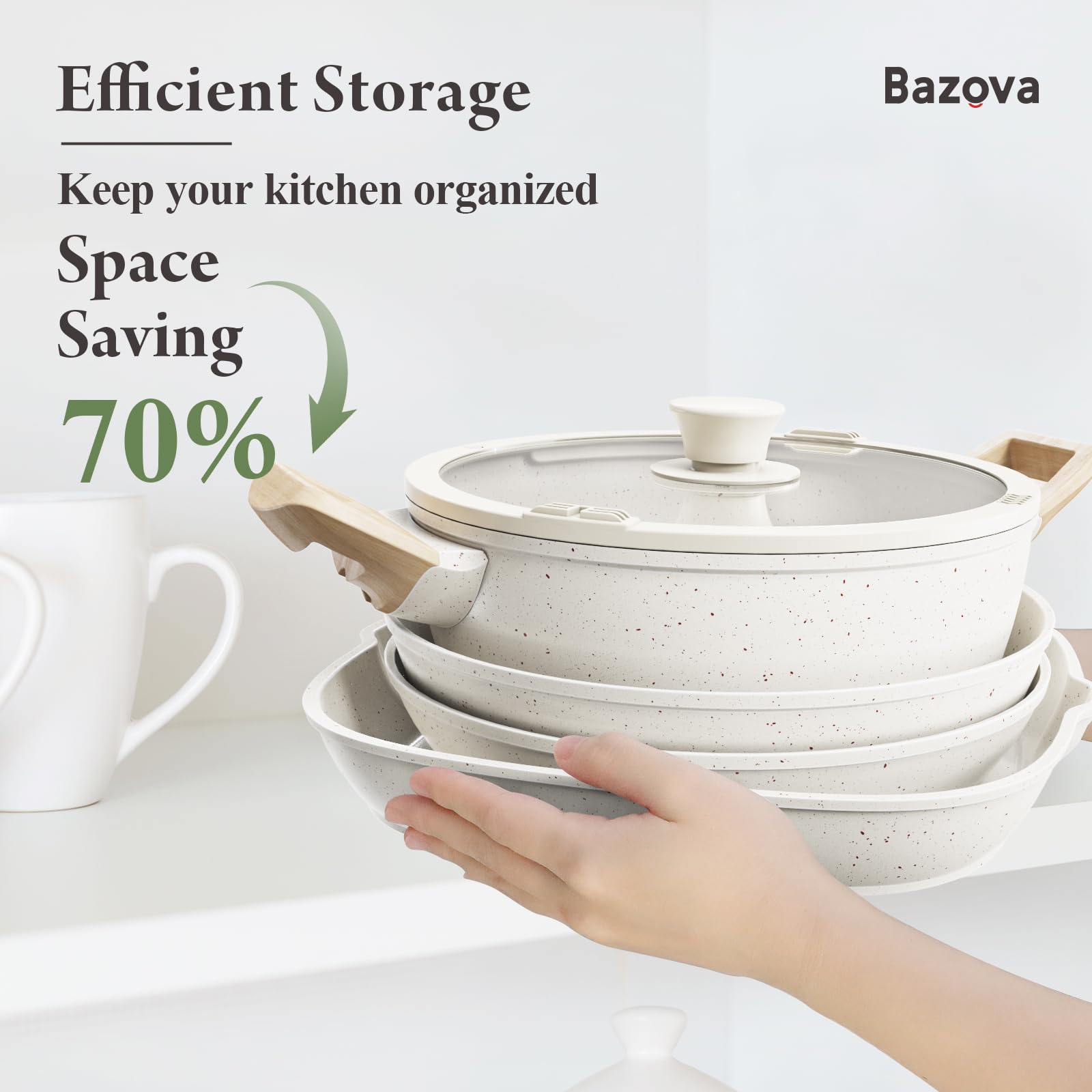 Bazova cookware is dishwasher and oven safe for easy cleanup