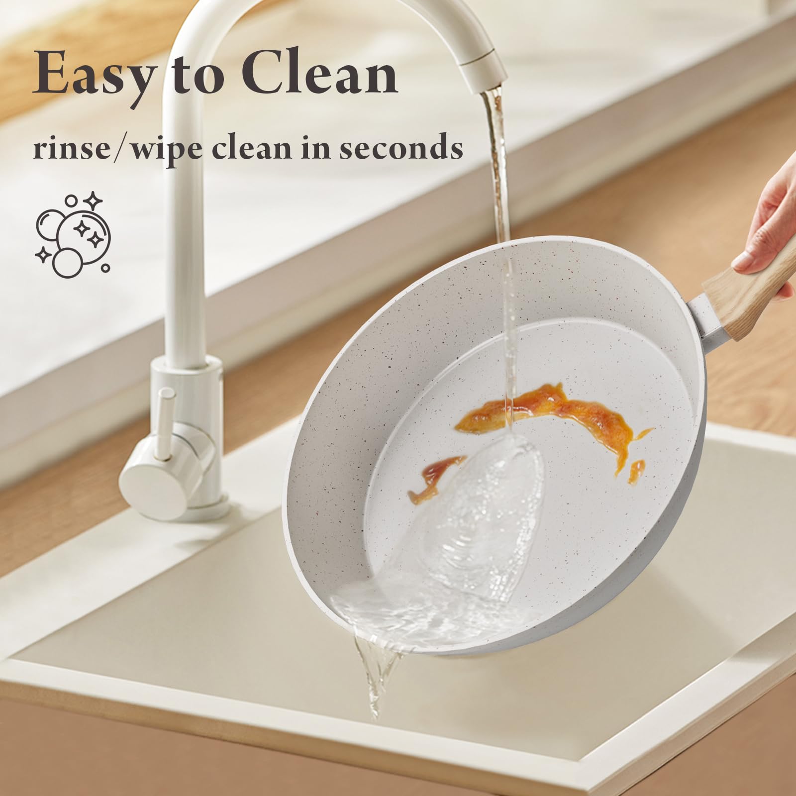 Quick wipe cleanup after cooking with Bazova ceramic cookware.