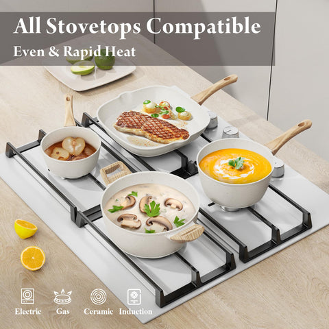 Bazova tempered glass lids provide safe visibility while cooking.