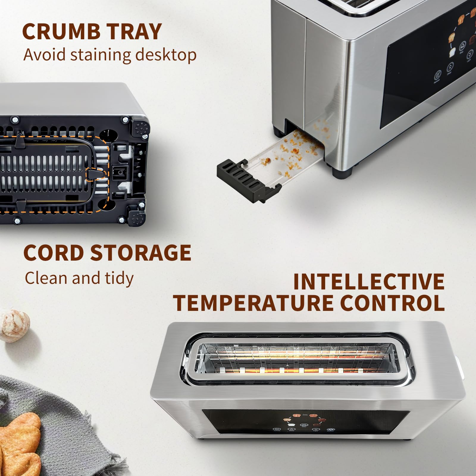 BBday 2 Slice Toaster 3 in 1 functions Cancel Reheat Defrost