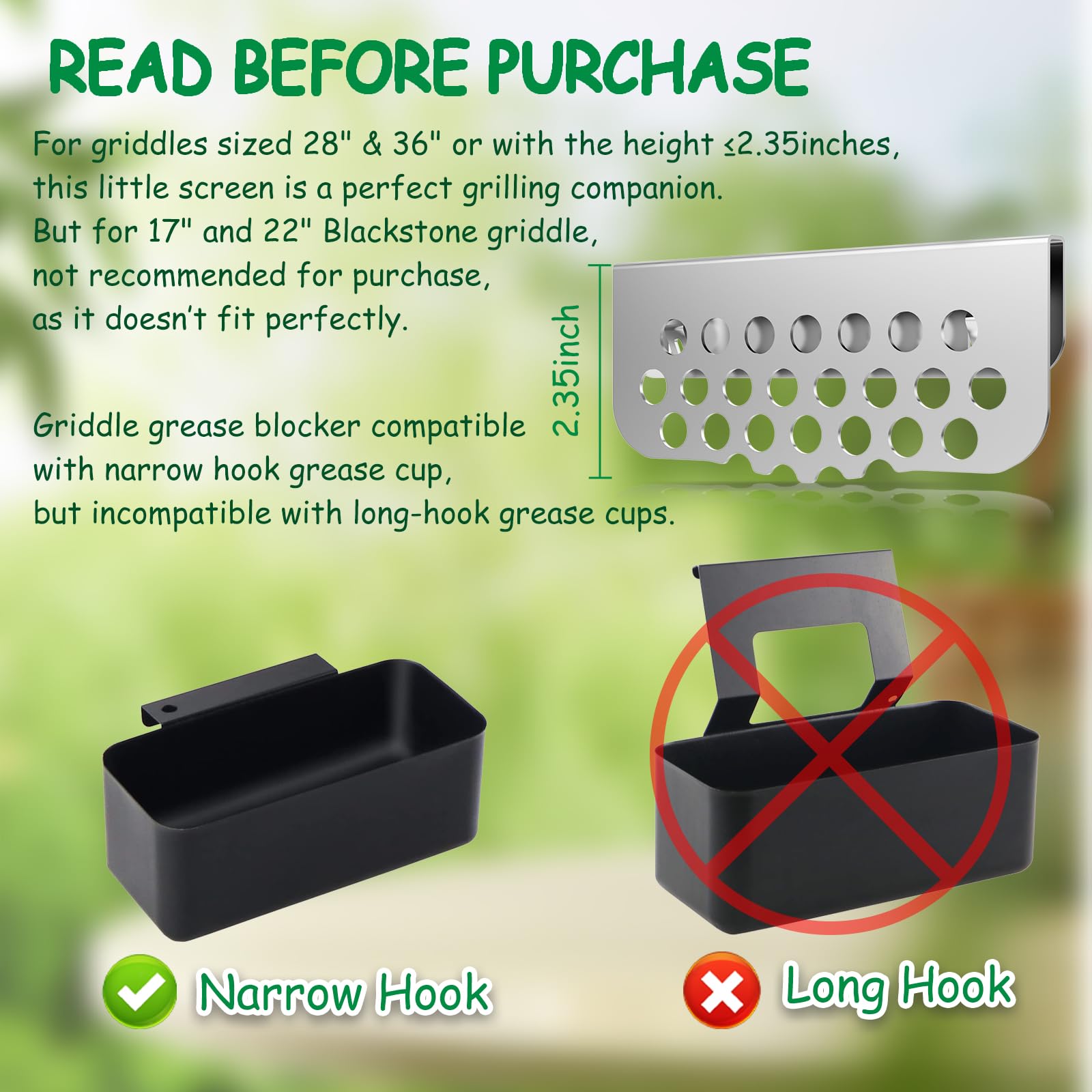 BBQTIDER grease gate mounted on griddle during cooking.