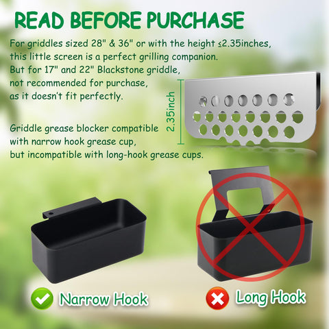 BBQTIDER grease gate mounted on griddle during cooking.