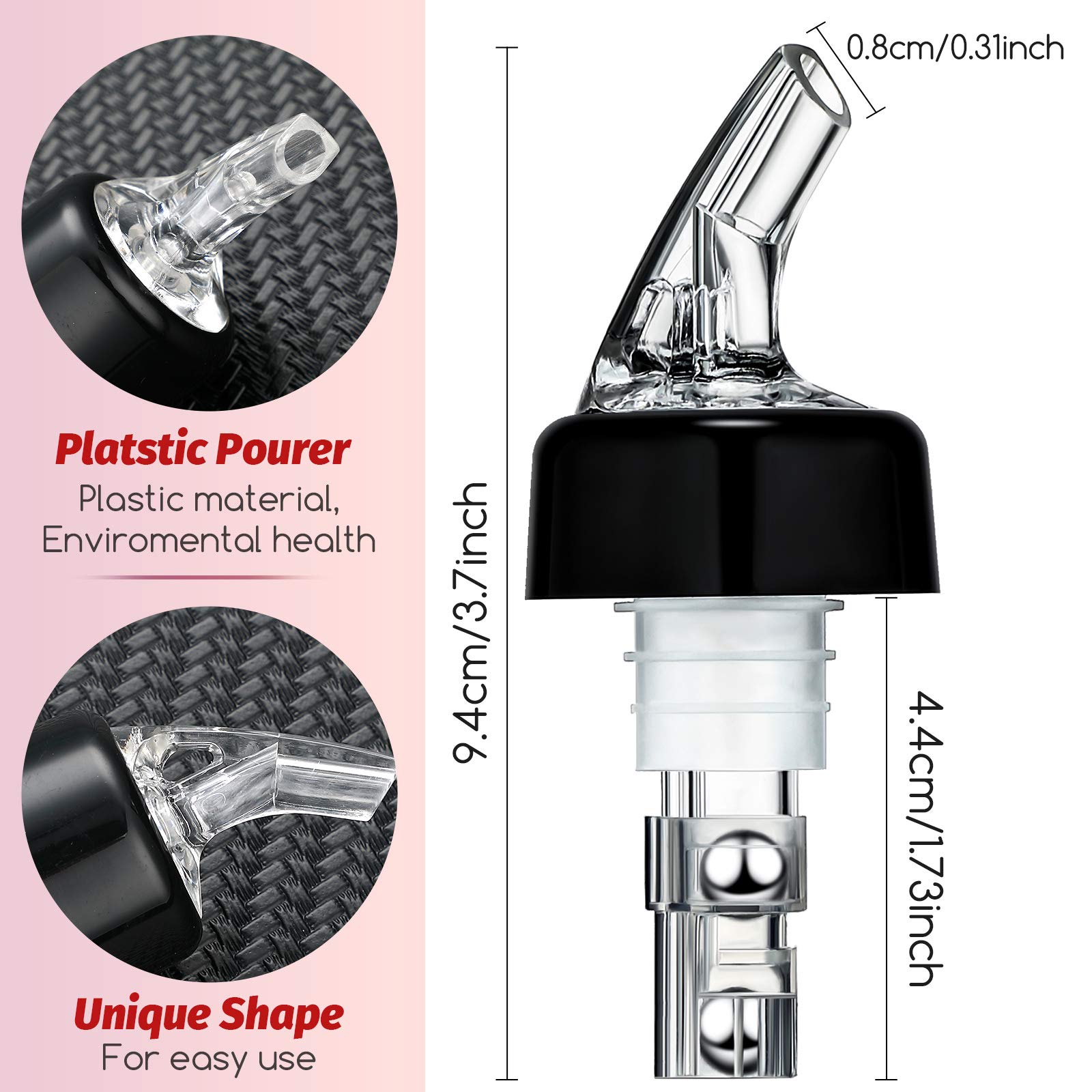 BBTO pourer with ball bearings inside ensures smooth, consistent pours.