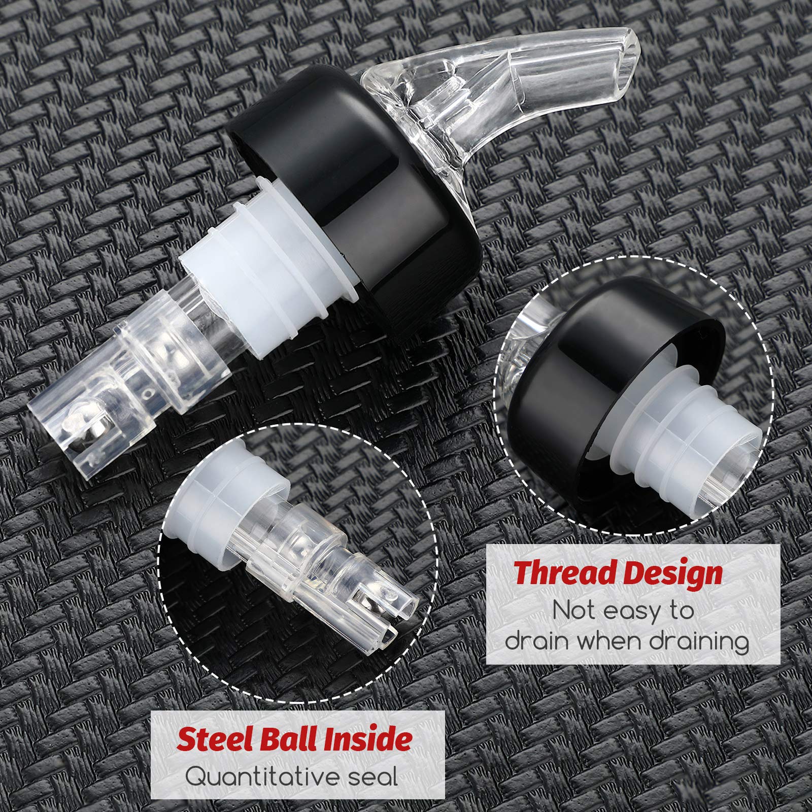BBTO sealed cap pourer cover for tidy storage and spill control.