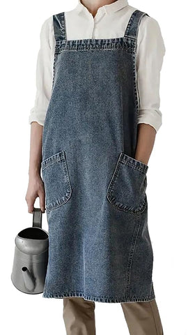 BCHWAY FAMILY denim apron with large pockets for easy tool storage.