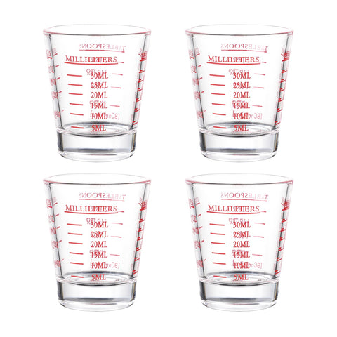 BCnmviku 4-pack shot glasses with measuring cups for precise pours