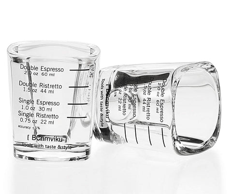 BCNMVIKU espresso shot glass 2oz pack for precise ristretto portions.