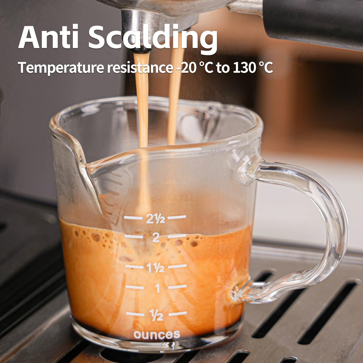 BCnmviku borosilicate glass shot glasses provide heat resistance and durability.