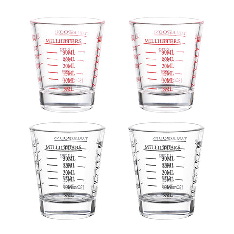 BCnmviku shot glasses with 1oz marking for precise espresso doses