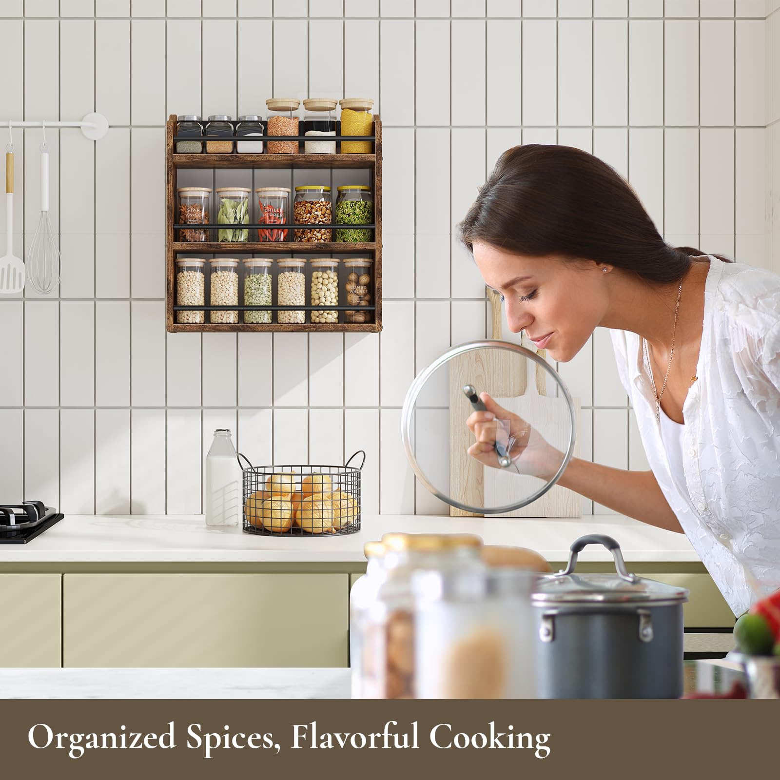 BCOZLUX compact 3-tier rack maximizes space in small kitchens