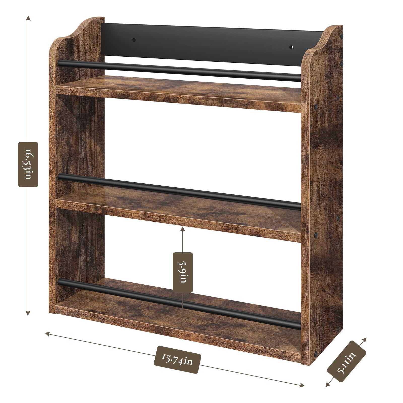 BCOZLUX spice shelf offers wall mount or countertop use for versatility