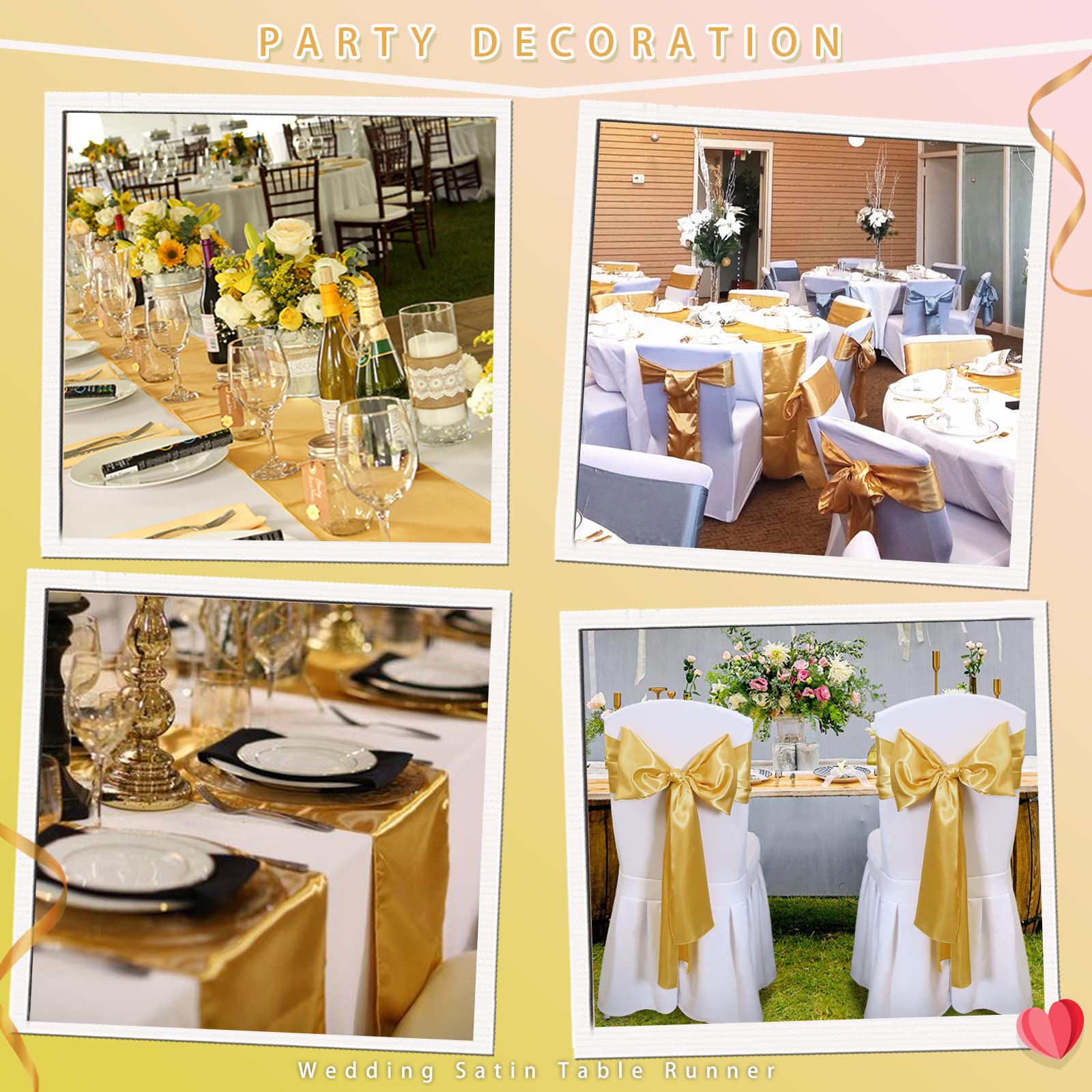 B-COOL five-pack satin runners provide ample coverage for large tables.