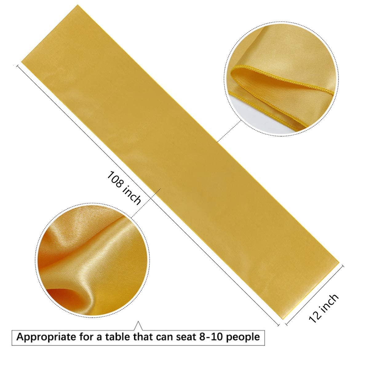 B-COOL centerpiece enhancement with candles using gold satin runner.