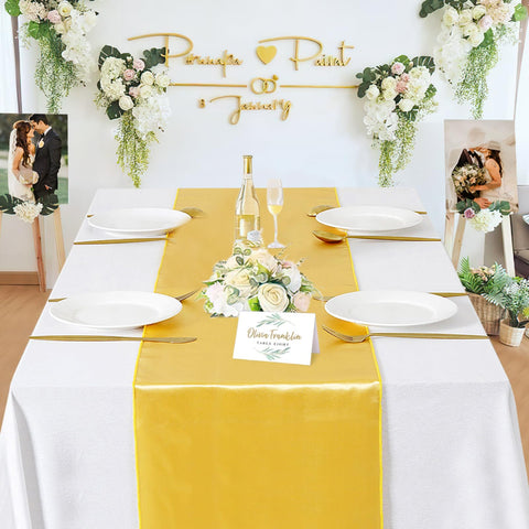 B-COOL dining setup ready-to-use satin runners for quick elegant transformation.