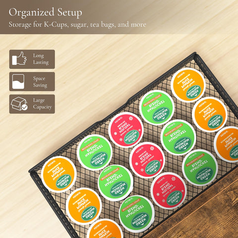 BCOZLUX coffee bar organizer mugs on hooks, easy access for daily brew.