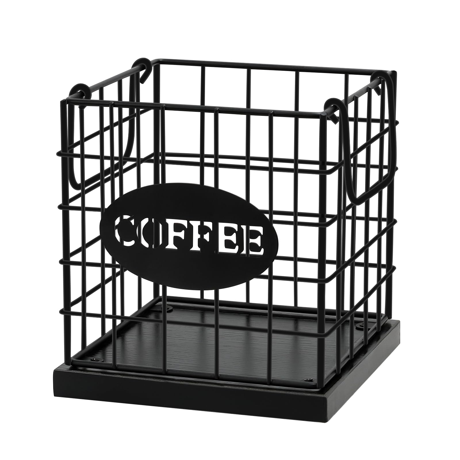 BCOZLUX coffee pod holder front view adds rustic charm and organized counter space.