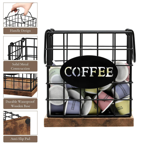 BCOZLUX coffee pod organizer handle allows easy relocation when full