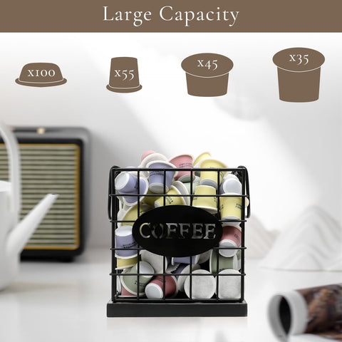 BCOZLUX multipurpose basket stores tea bags and sugar packets.