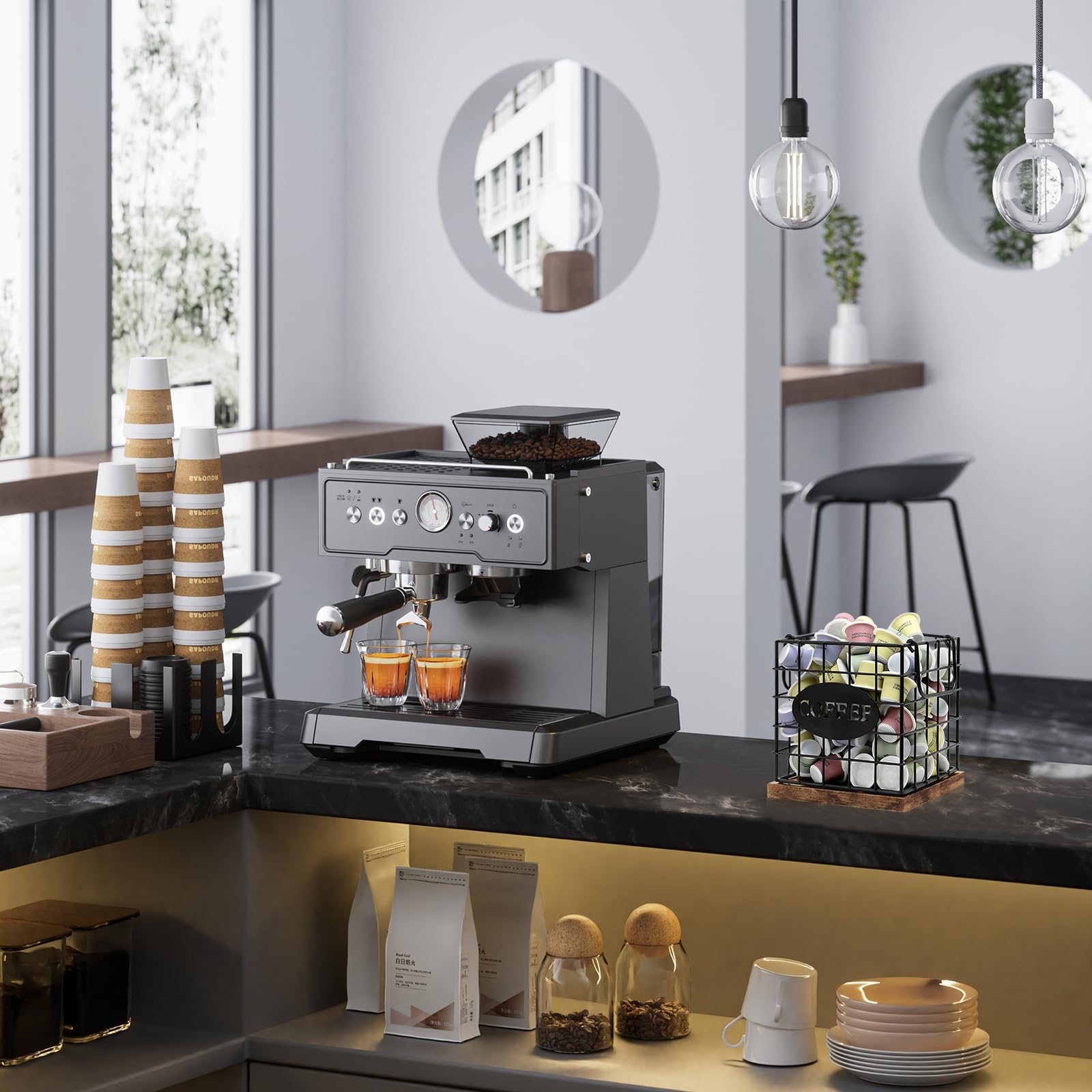 BCOZLUX portable coffee-bar organizer for desks and small spaces