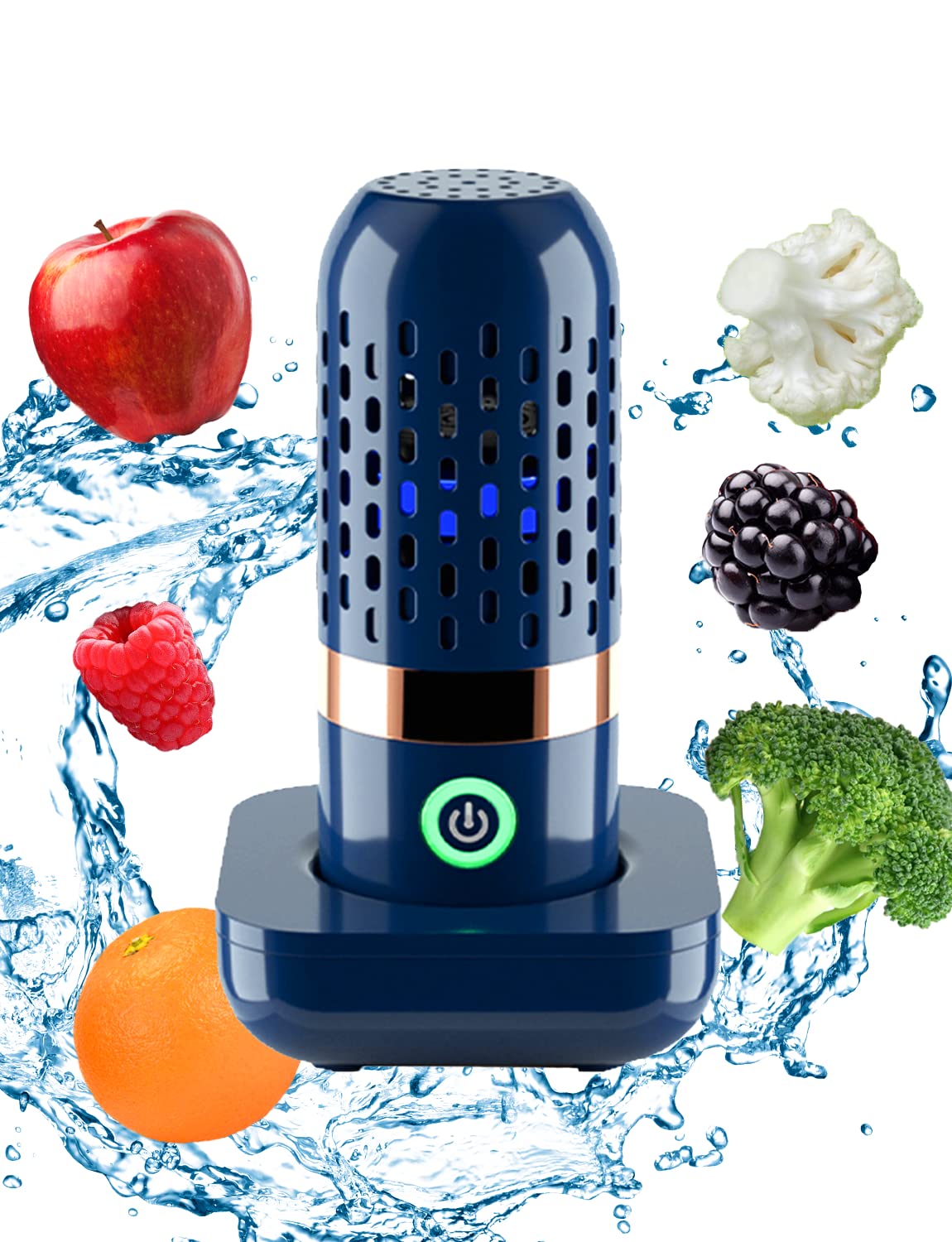 BCRTO Fruit & Vegetable Cleaner front view showing compact kitchen-friendly design for quick fruit and veggie cleaning.