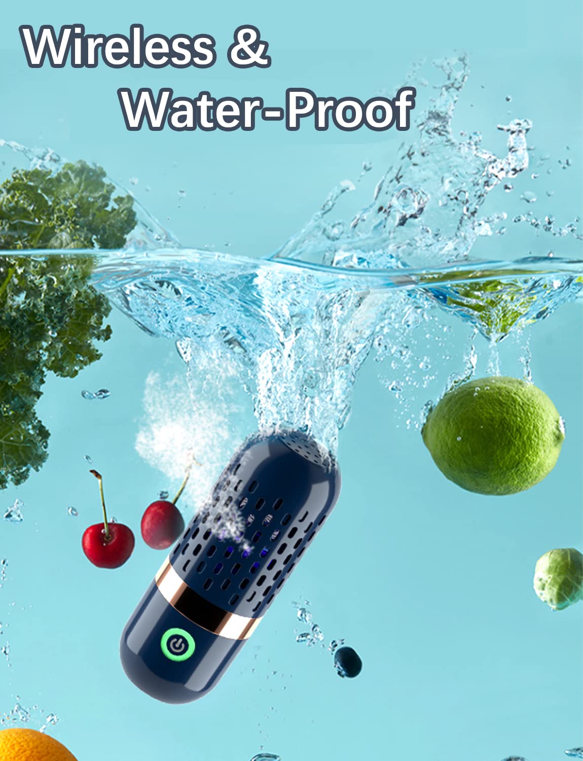 BCRTO cleaner cleaning fruits and vegetables with a water-based cycle for residue removal.