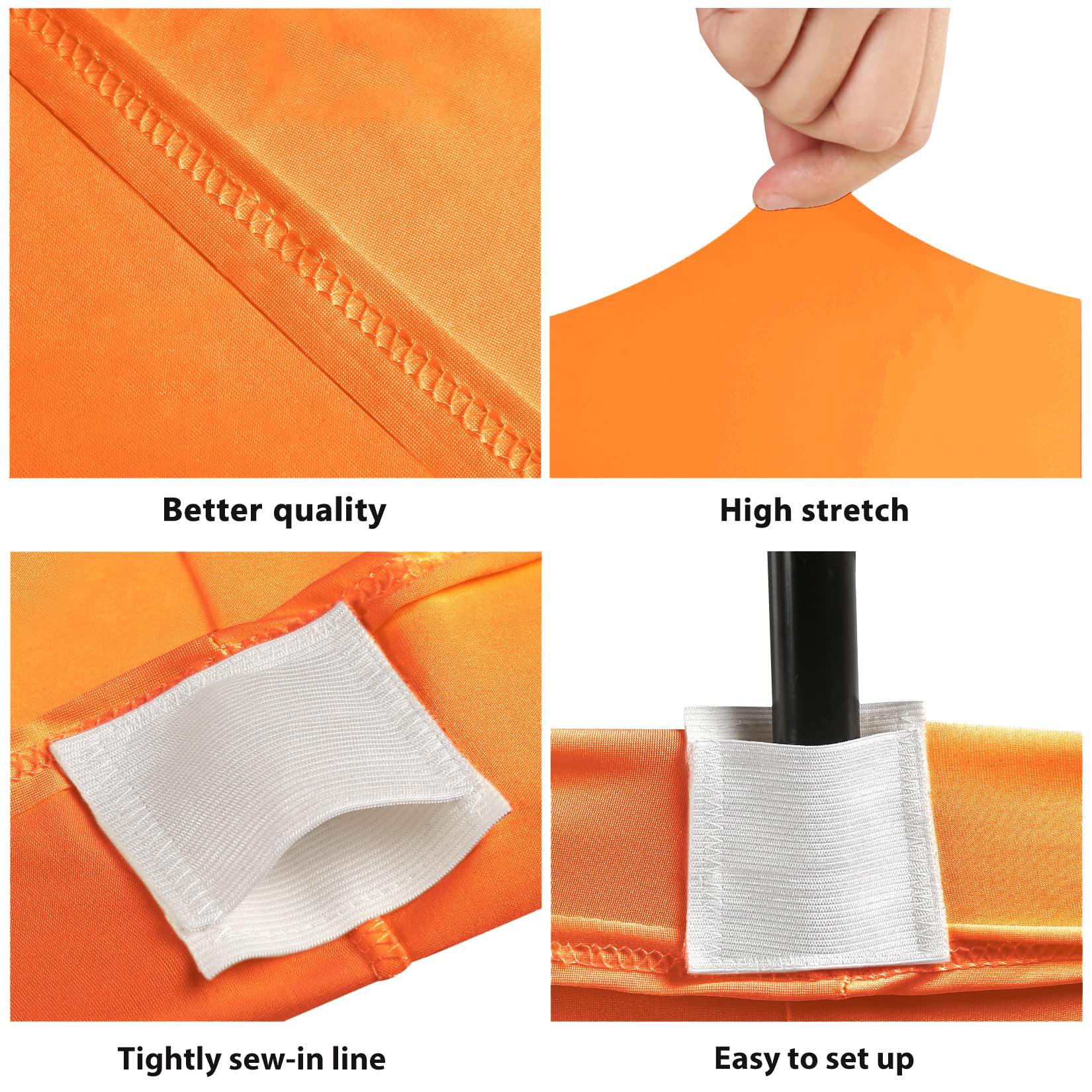 BDDC stretch tablecloth illustrating wrinkle-free surface for smooth event presentation.