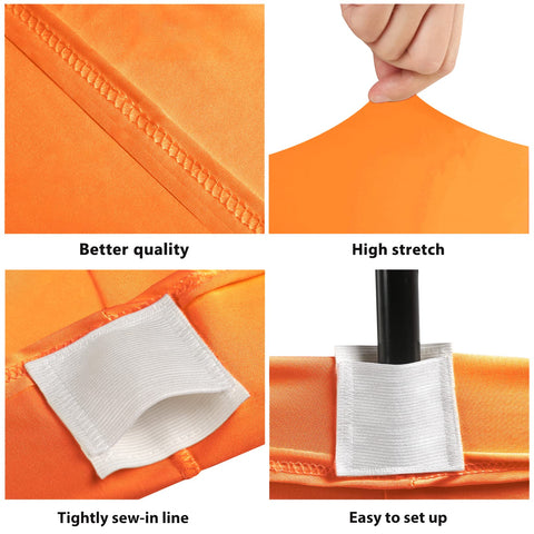 BDDC stretch tablecloth illustrating wrinkle-free surface for smooth event presentation.